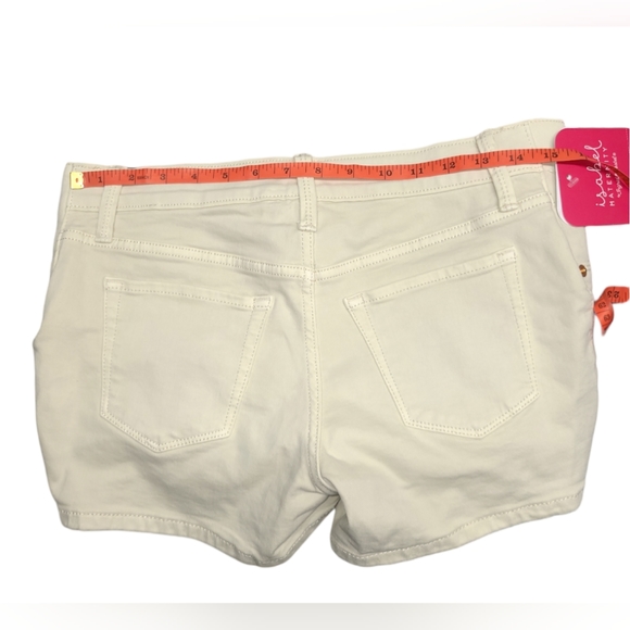 ISABEL MATERNITY SHORTS WOMEN 2 MIDI SHORT IVORY DENIM EXPANDABLE SIDE PANEL NEW - Picture 5 of 10